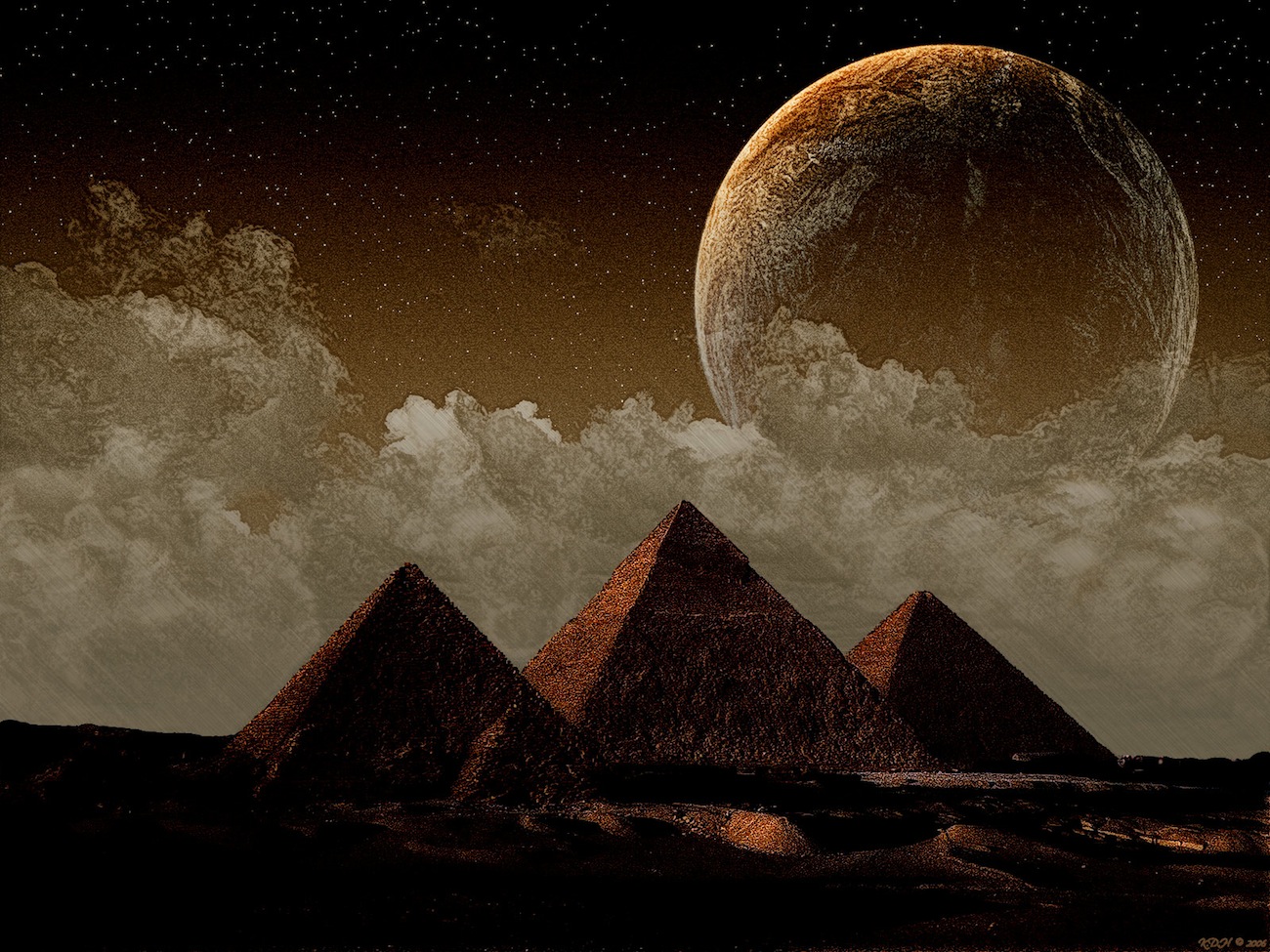 Pyramids-with-planet